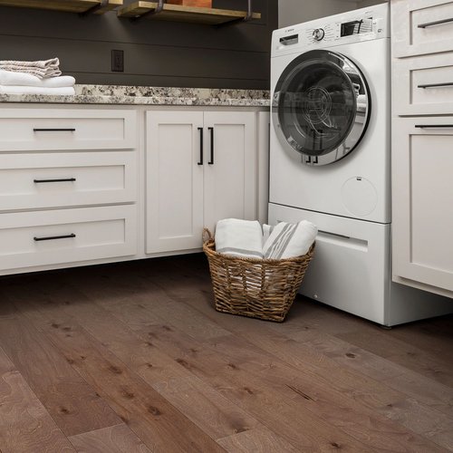 laundry room with hardwood floors - Castillo's Carpet Shack in Riverside, CA