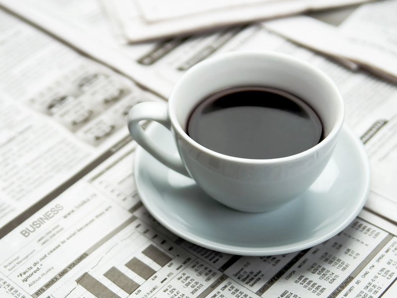 Coffee and plans for shopping at home with Castillo's Carpet Shack